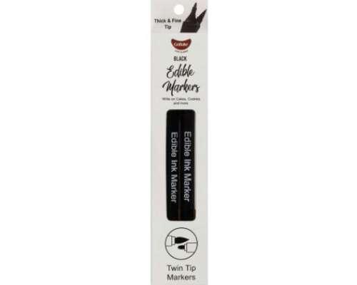 Black Edible Marker Pen - Black Twin Pack - Click Image to Close